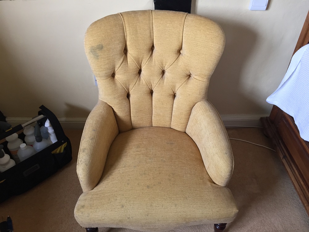 fireside chair before cleaning